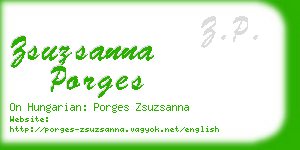 zsuzsanna porges business card